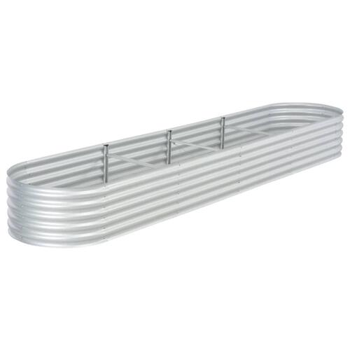 Forhøjet plantekasse 400x80x44 cm galvaniseret stål sølvfarvet