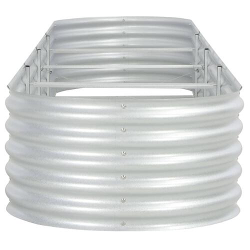 Forhøjet plantekasse 400x80x44 cm galvaniseret stål sølvfarvet