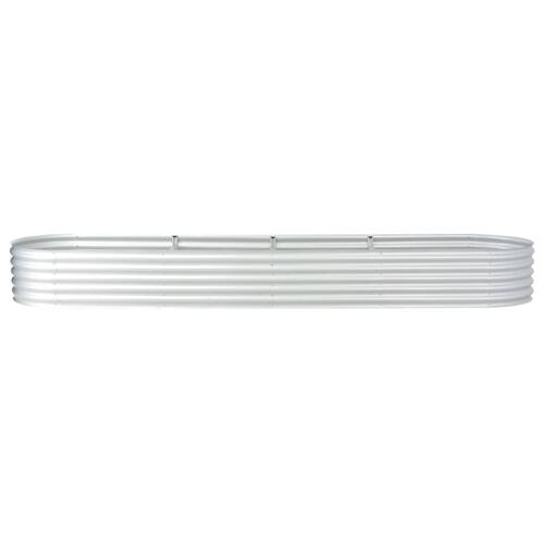 Forhøjet plantekasse 400x80x44 cm galvaniseret stål sølvfarvet