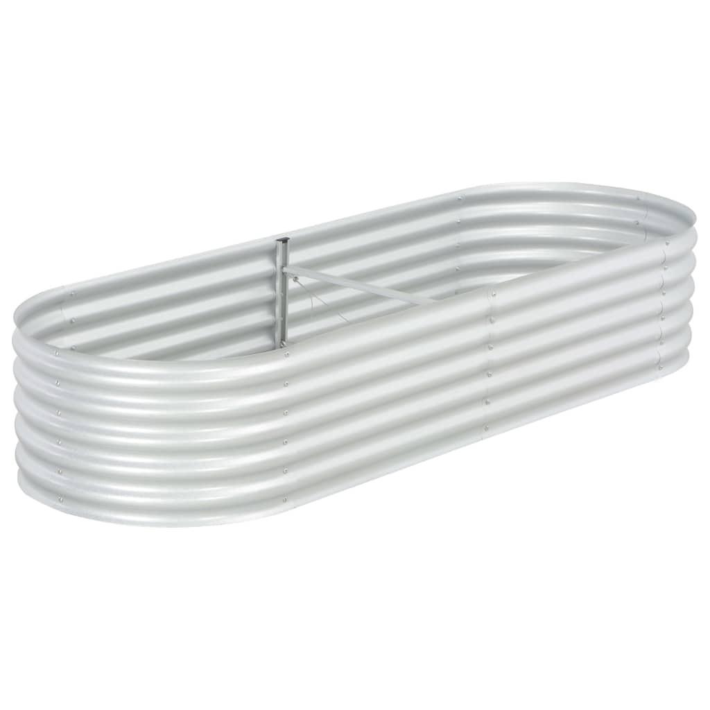 Forhøjet plantekasse 240x80x44 cm galvaniseret stål sølvfarvet