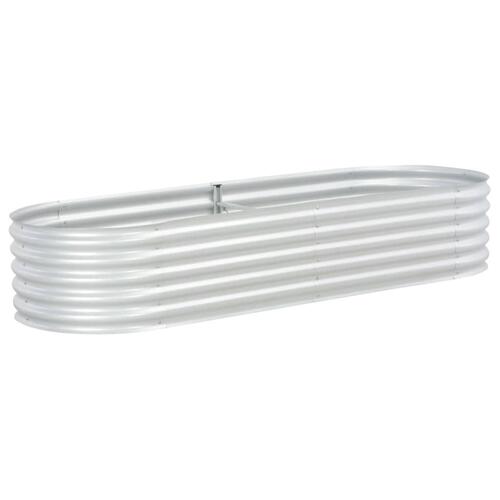 Forhøjet plantekasse 240x80x44 cm galvaniseret stål sølvfarvet