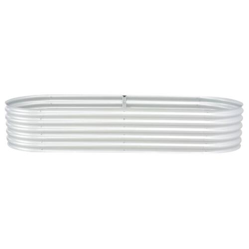 Forhøjet plantekasse 240x80x44 cm galvaniseret stål sølvfarvet
