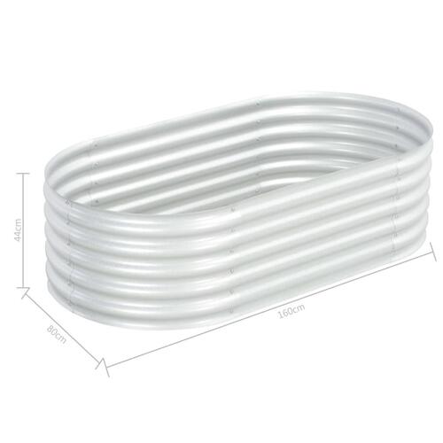 Forhøjet plantekasse 160x80x44 cm galvaniseret stål sølvfarvet