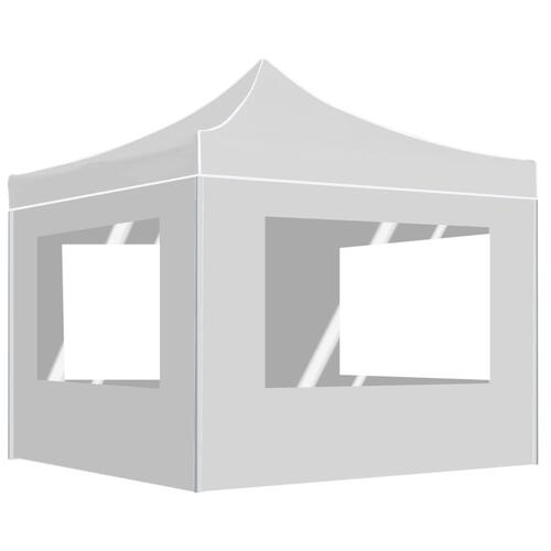 Foldbart festtelt med vægge aluminium 3 x 3 m hvid