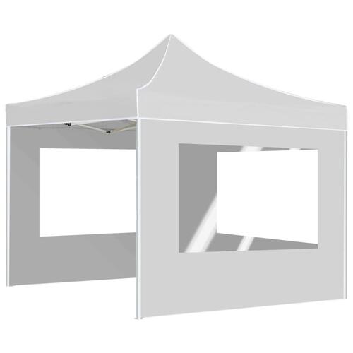 Foldbart festtelt med vægge aluminium 3 x 3 m hvid