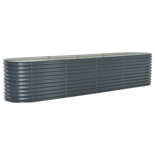 Forhøjet plantekasse 400x80x81 cm galvaniseret stål grå