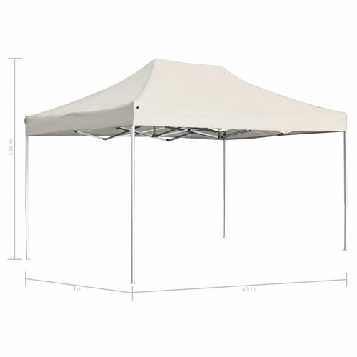 Foldbart festtelt aluminium 4,5 x 3 m cremefarvet