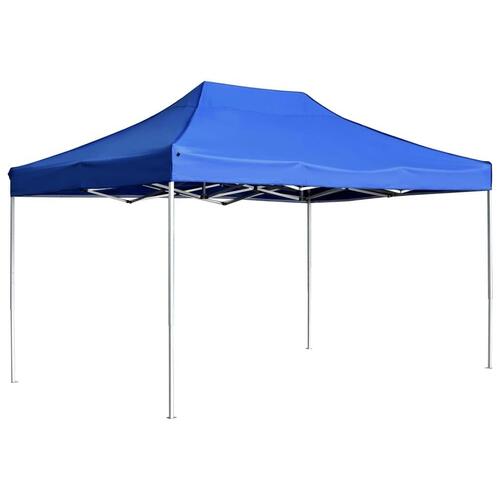 Foldbart festtelt aluminium 4,5 x 3 m blå