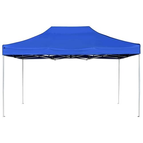 Foldbart festtelt aluminium 4,5 x 3 m blå