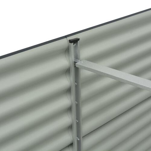 Forhøjet plantekasse 240x80x81 cm galvaniseret stål grå
