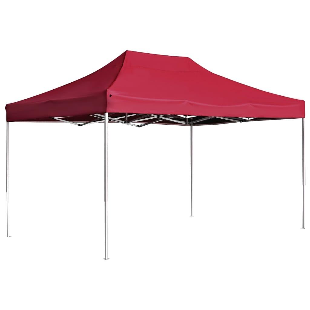 Foldbart festtelt aluminium 4,5 x 3 m vinrød