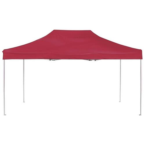 Foldbart festtelt aluminium 4,5 x 3 m vinrød