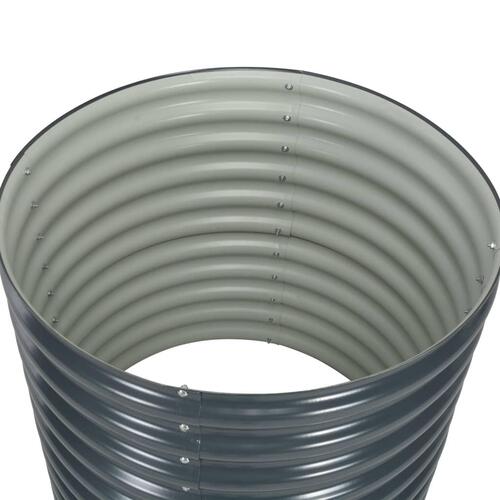 Forhøjet plantekasse 80x80x81 cm galvaniseret stål grå