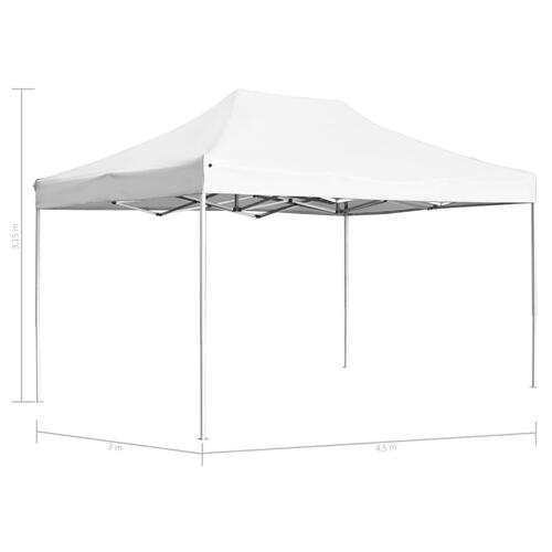 Foldbart festtelt aluminium 4,5 x 3 m hvid