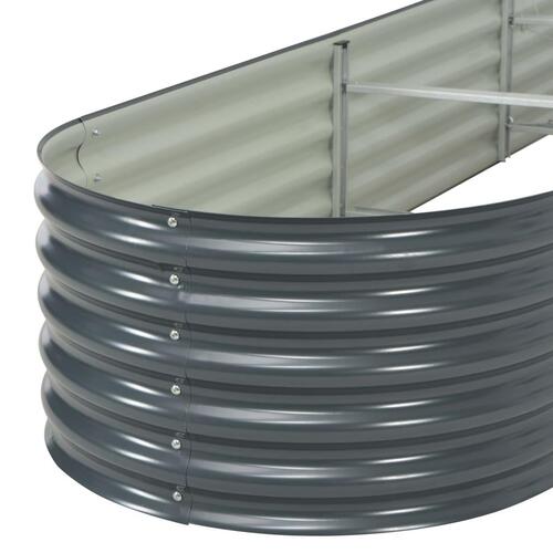 Forhøjet plantekasse 400x80x44 cm galvaniseret stål grå