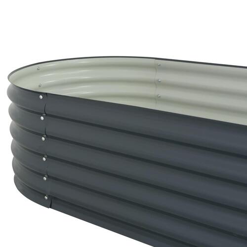 Forhøjet plantekasse 240x80x44 cm galvaniseret stål grå