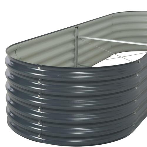 Forhøjet plantekasse 240x80x44 cm galvaniseret stål grå