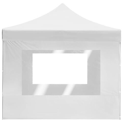 Foldbart festtelt med vægge aluminium 4,5 x 3 m hvid