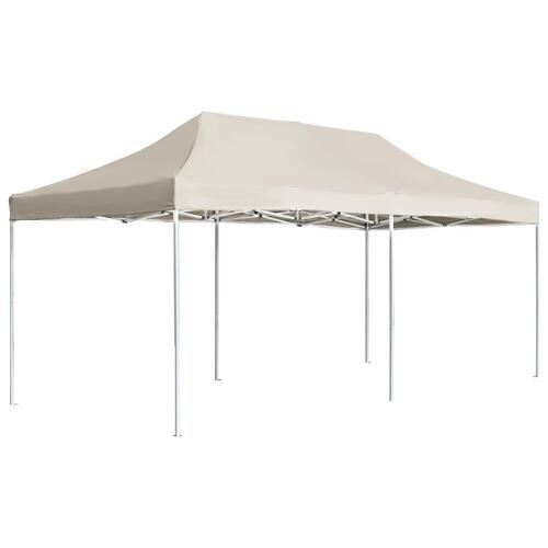 Foldbart festtelt aluminium 6 x 3 m cremefarvet