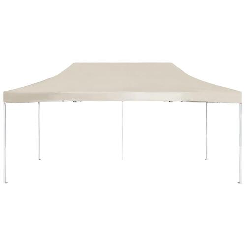 Foldbart festtelt aluminium 6 x 3 m cremefarvet