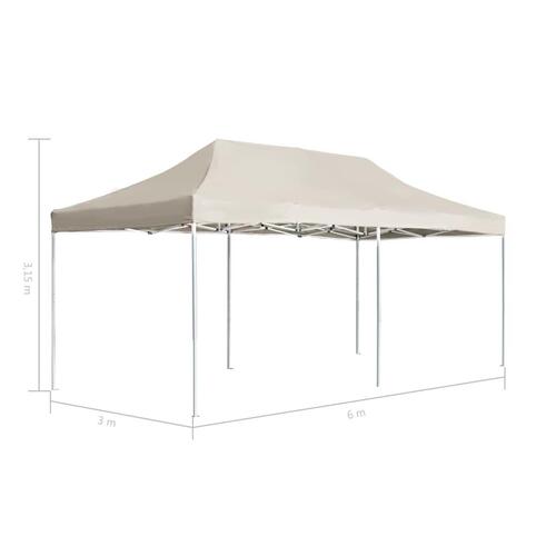 Foldbart festtelt aluminium 6 x 3 m cremefarvet