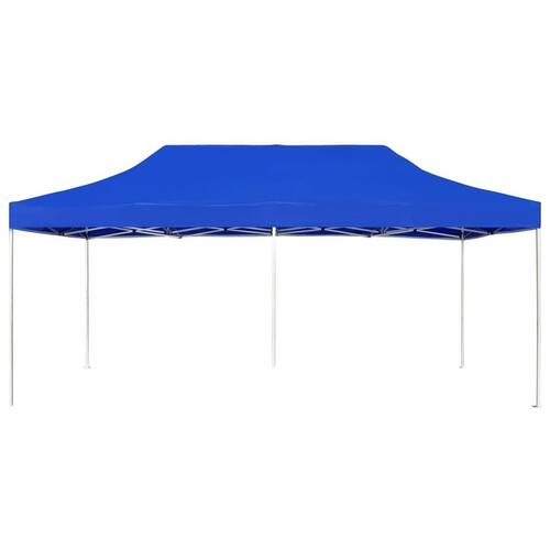 Foldbart festtelt aluminium 6 x 3 m blå