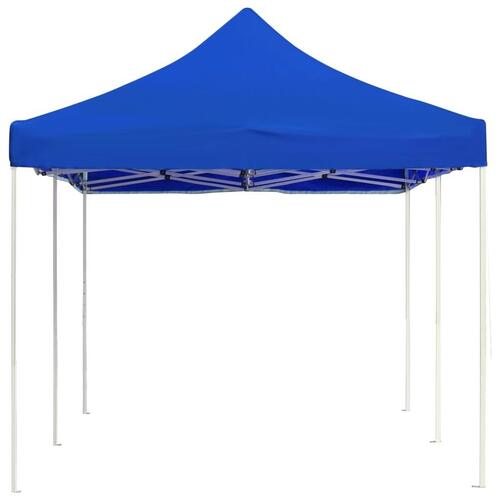 Foldbart festtelt aluminium 6 x 3 m blå