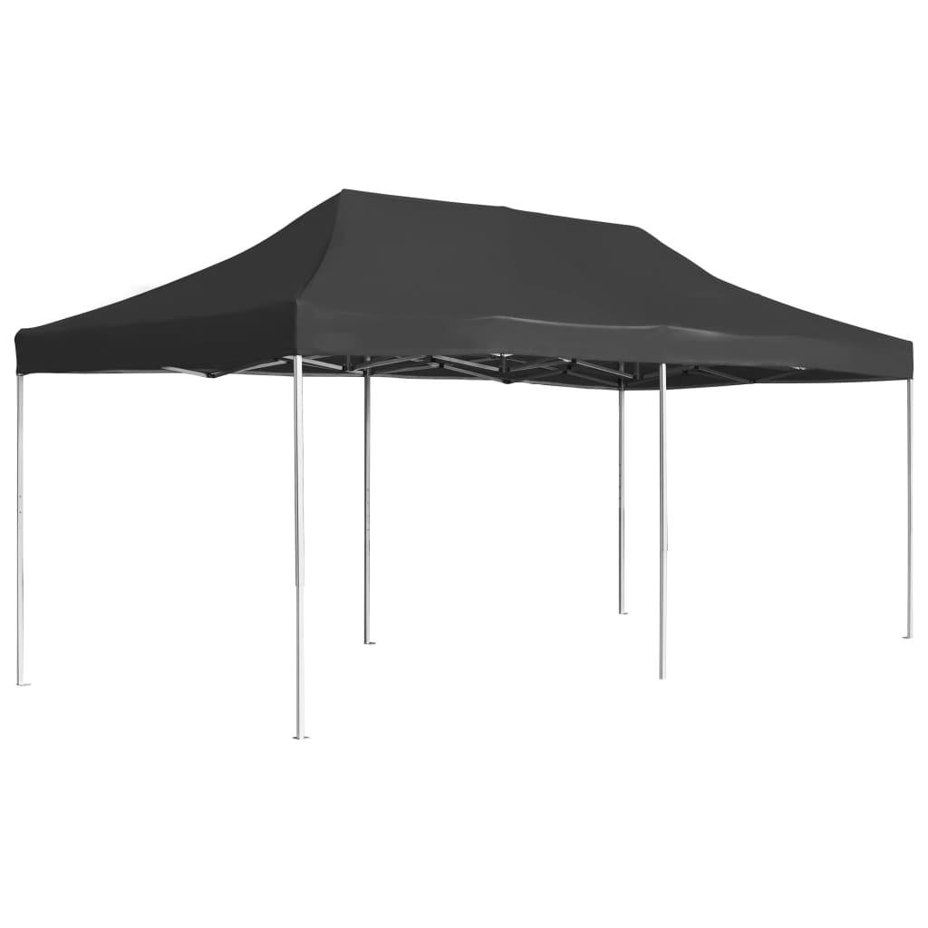 Foldbart festtelt aluminium 6 x 3 m antracitgrå
