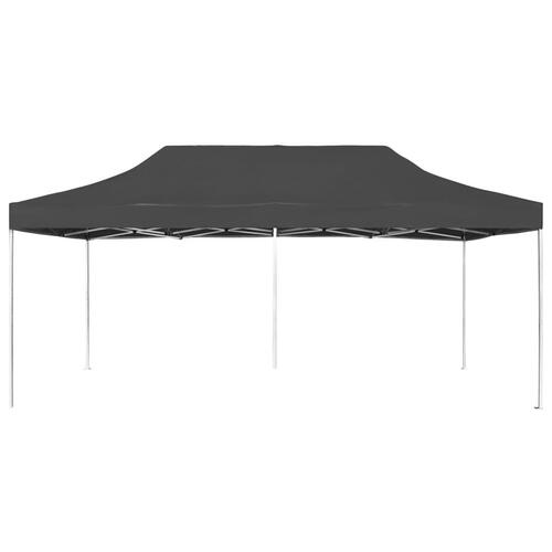 Foldbart festtelt aluminium 6 x 3 m antracitgrå
