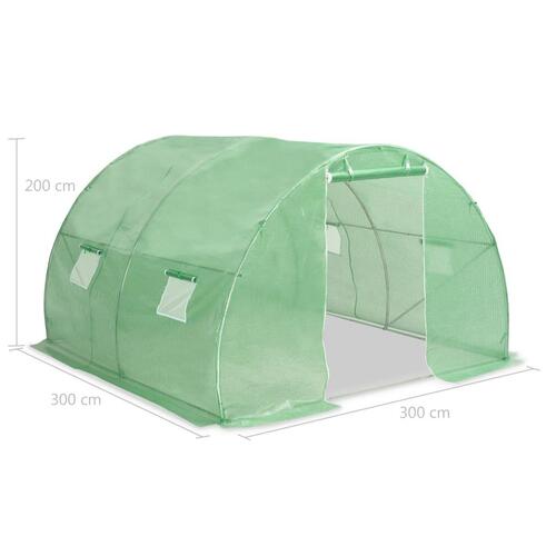Drivhus 9 m² 300x300x200 cm