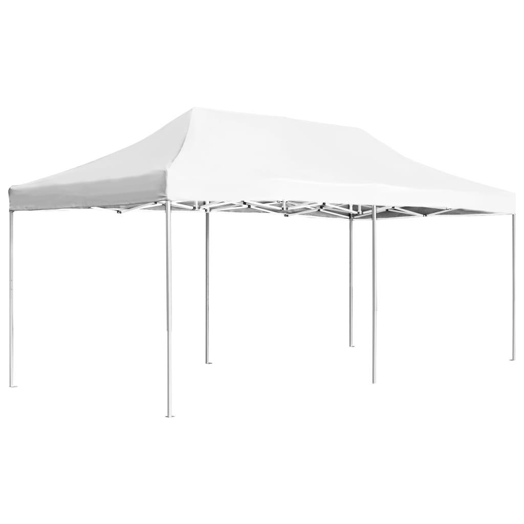Foldbart festtelt aluminium 6 x 3 m hvid