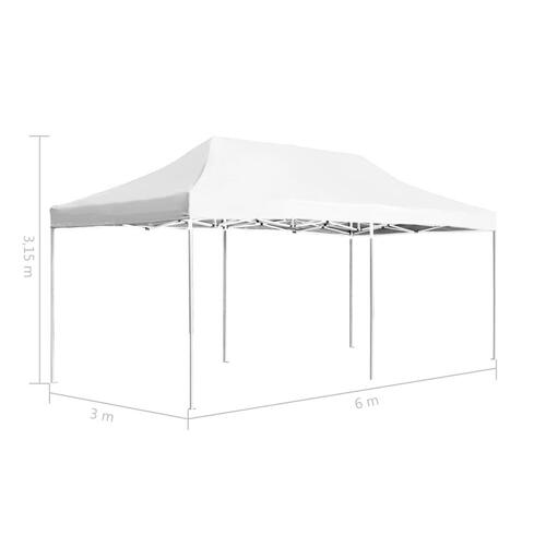 Foldbart festtelt aluminium 6 x 3 m hvid