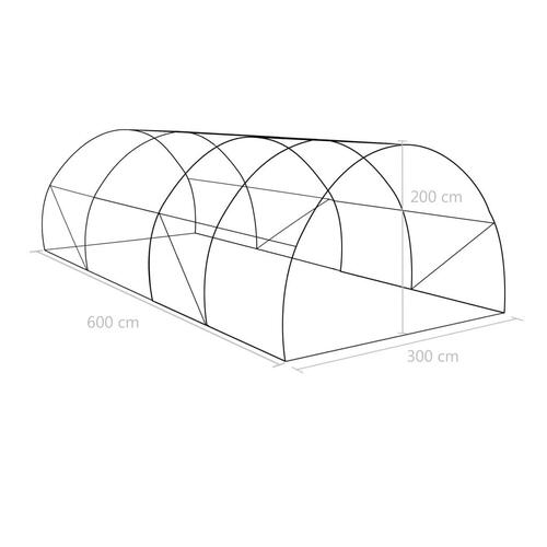Drivhus 18 m² 600x300x200 cm
