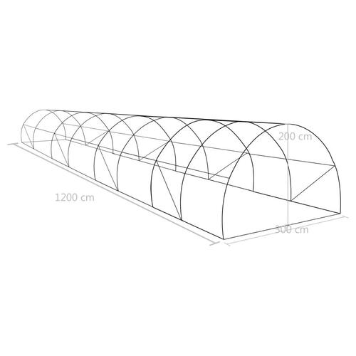 Drivhus 36 m² 1200x300x200 cm