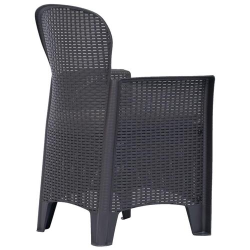 Havestole 2 stk. med hynde plastik rattanlook brun
