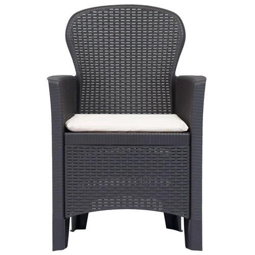 Havestole 2 stk. med hynde plastik rattanlook brun