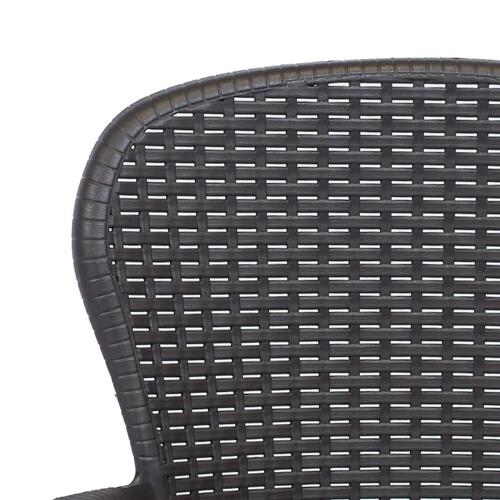 Havestole 2 stk. med hynde plastik rattanlook brun