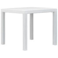 Havebord 79 x 79 x 72 cm plastik rattanlook hvid