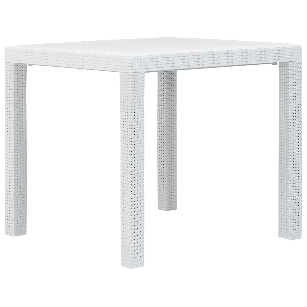 Havebord 79 x 79 x 72 cm plastik rattanlook hvid