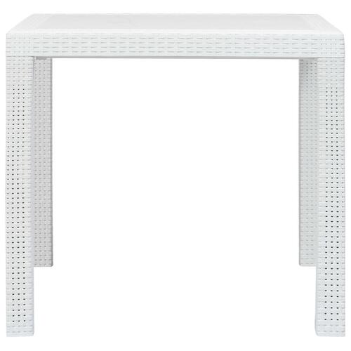 Havebord 79 x 79 x 72 cm plastik rattanlook hvid