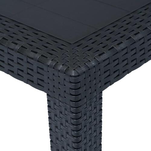 Havebord 79 x 79 x 72 cm plastik rattanlook antracitgrå