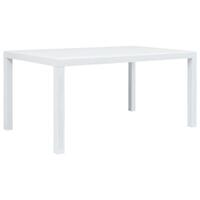Havebord hvid 150 x 90 x 72 cm plastik rattanlook