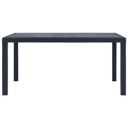 Havebord 150 x 90 x 72 cm plastik rattanlook antracitgrå