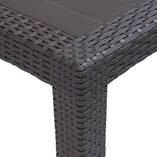 Havebord 150 x 90 x 72 cm plastik rattanlook brun