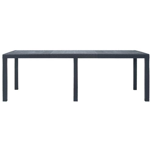Havebord 220 x 90 x 72 cm plastik rattanlook antracitgrå
