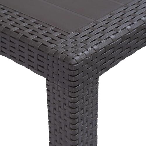 Havebord 220 x 90 x 72 cm plastik rattanlook brun