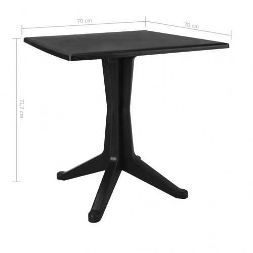 Havebord plastik 70 x 70 x 71,7 cm antracitgrå