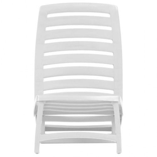 Foldbare strandstole til børn 4 stk. plastik hvid