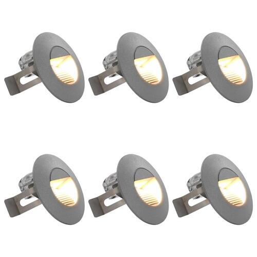 Udendørs LED-væglamper 6 stk. 5 W rund sølvfarvet