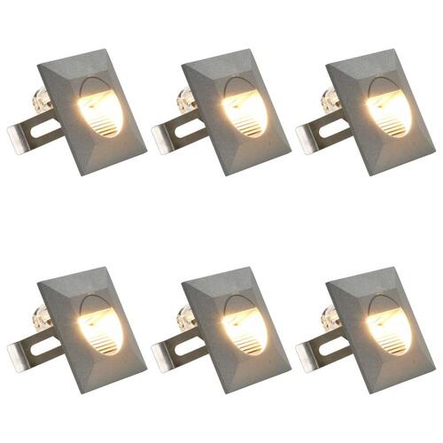 Udendørs LED-væglamper 6 stk. 5 W kvadratisk sølvfarvet